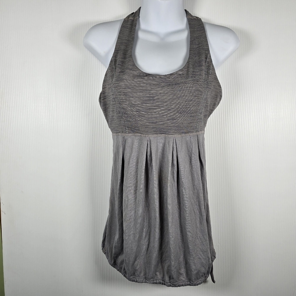 Lululemon Womens Power Dance Women's  Loose Draped Gray Sports Bra Tank Size 6